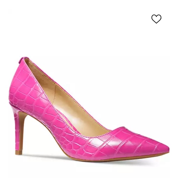 Michael Kors Shoes - Michael Kors Pink Croc-Embossed Heels
